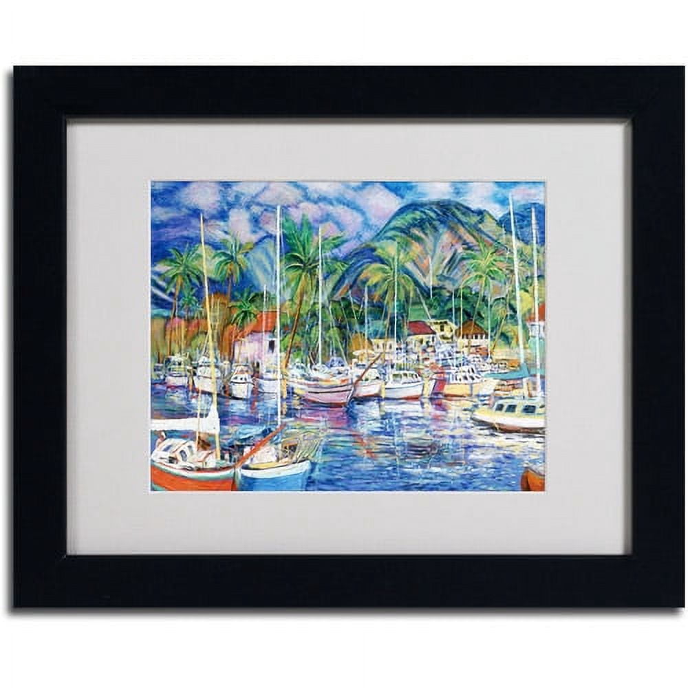 Trademark Fine Art "Lahaina Marina" Canvas Art by Manor Shadian, Black Frame