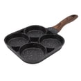 thumbnail image 1 of Egg Frying Pan, Prevents Stick 4 Hole Frying Pan Even Heating Professional With Wooden Handle For Gas Stove For Omelette For Bacon, 1 of 8