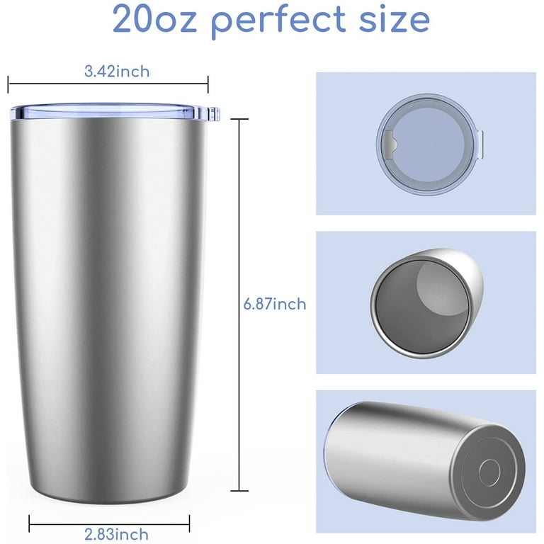 KITCHER 2 Pcs 20oz Vacuum Insulated Stainless Steel Tumbler with