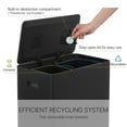 thumbnail image 5 of Innovaze 16/60L Gallon Stainless Steel Dual-Compartment Recycling Trash Can for Kitchen, Matte Black, 5 of 9