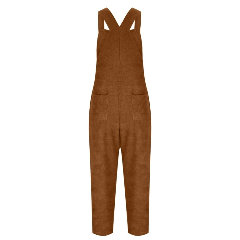 Taqqpue Corduroy Overalls for Women Adjustable Straps Baggy