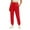 Red, variant on Women Elastic Waist Cuff Pants Trousers Summer Loose Fit Hiking Jogger Pant with Pocket - Comfortable Pants for Outdoor Activities and Holidays,Black,L