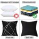 thumbnail image 4 of Velvet Black Cushion Cover Set Of 2 Gold Geometric Outdoor Sofa Decor - jjS 26-27s, 4 of 5