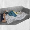 thumbnail image 6 of Teal and Yellow Soft Flannel Fleece Throw Blanket, Cloud with Thunderbolts Cartoon Style Meteorology Climate Theme, Cozy Plush for Indoor and Outdoor Use, 50" x 60", Teal and Yellow, by Ambesonne, 6 of 6