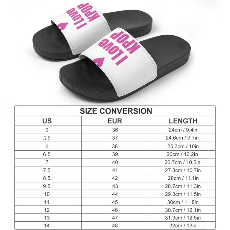 GZHJMY Stylish Slides for Women Men, I Love Kpop Soft