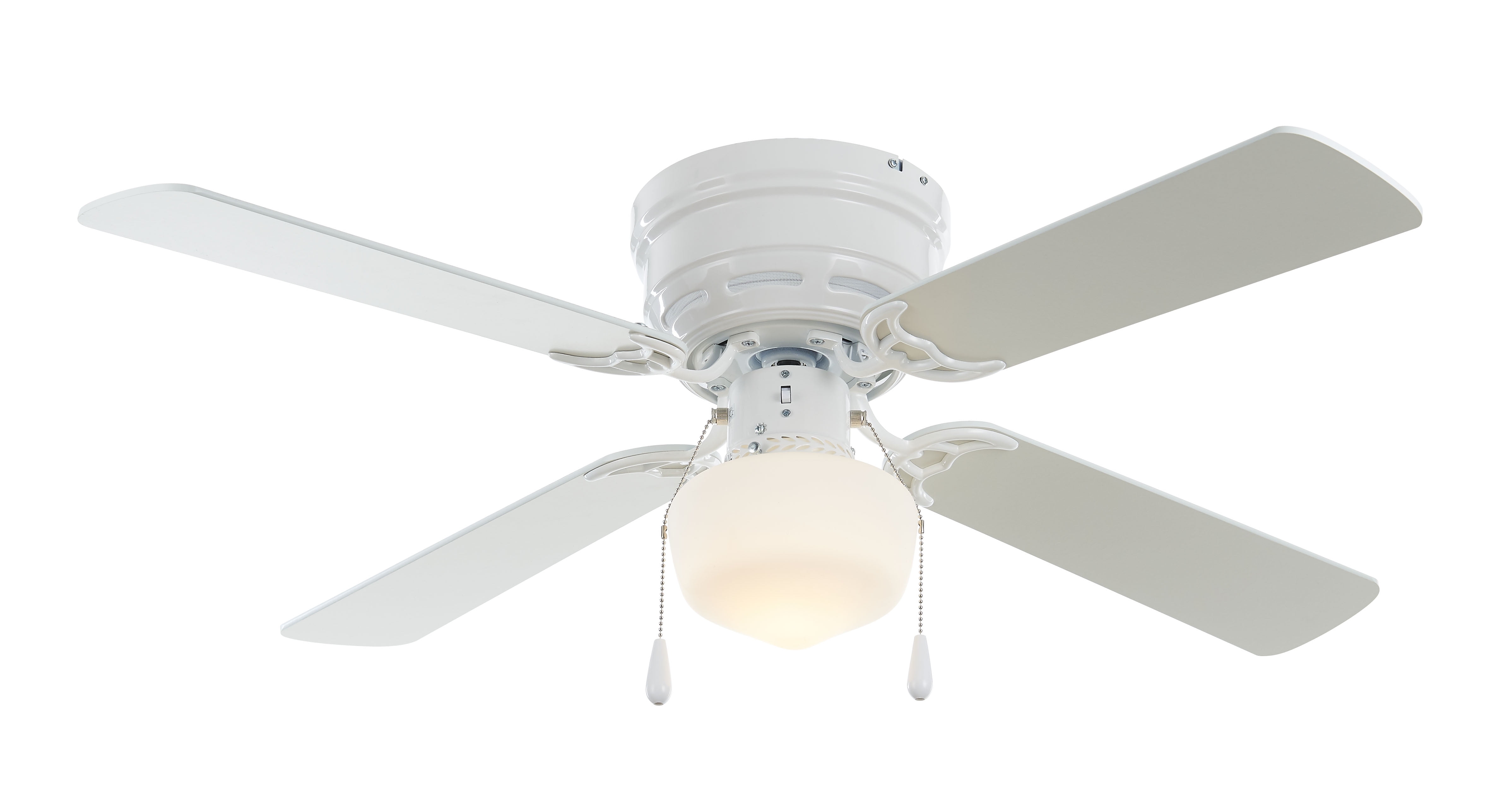 Alle Enumerate Vanærende Mainstays 42" Hugger Metal Indoor Ceiling Fan with Light, White, 4 Blades,  LED Bulb, Reverse Airflow - Walmart.com