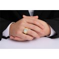 thumbnail image 2 of RYLOS Mens Rings 14K Yellow Gold Designer Round Gemstone &  Sparkling Diamond Ring White Topaz April Birthstone Rings For Men, Men's Rings, Gold Rings Sizes 8 - 13, 2 of 7