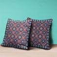 thumbnail image 2 of Mandala Floral Tiles Throw Pillow in Red Blue Black 20x20, 2 of 3