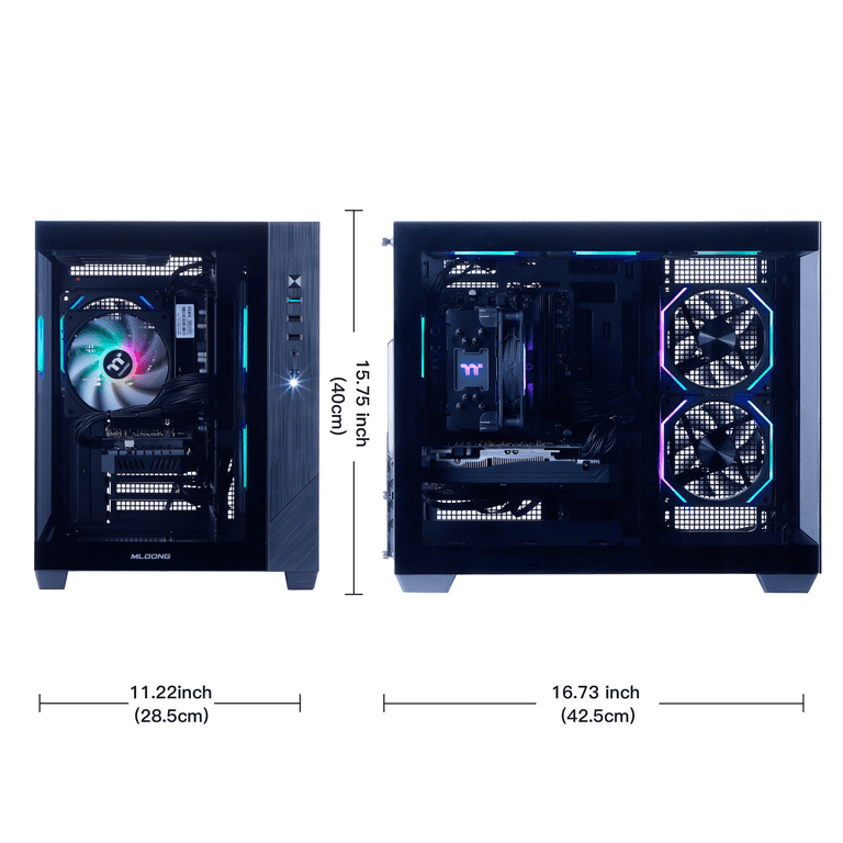 MLOONG PC Gamer Gaming Desktop, AMD Ryzen 5 5500, Radeon RX 6600