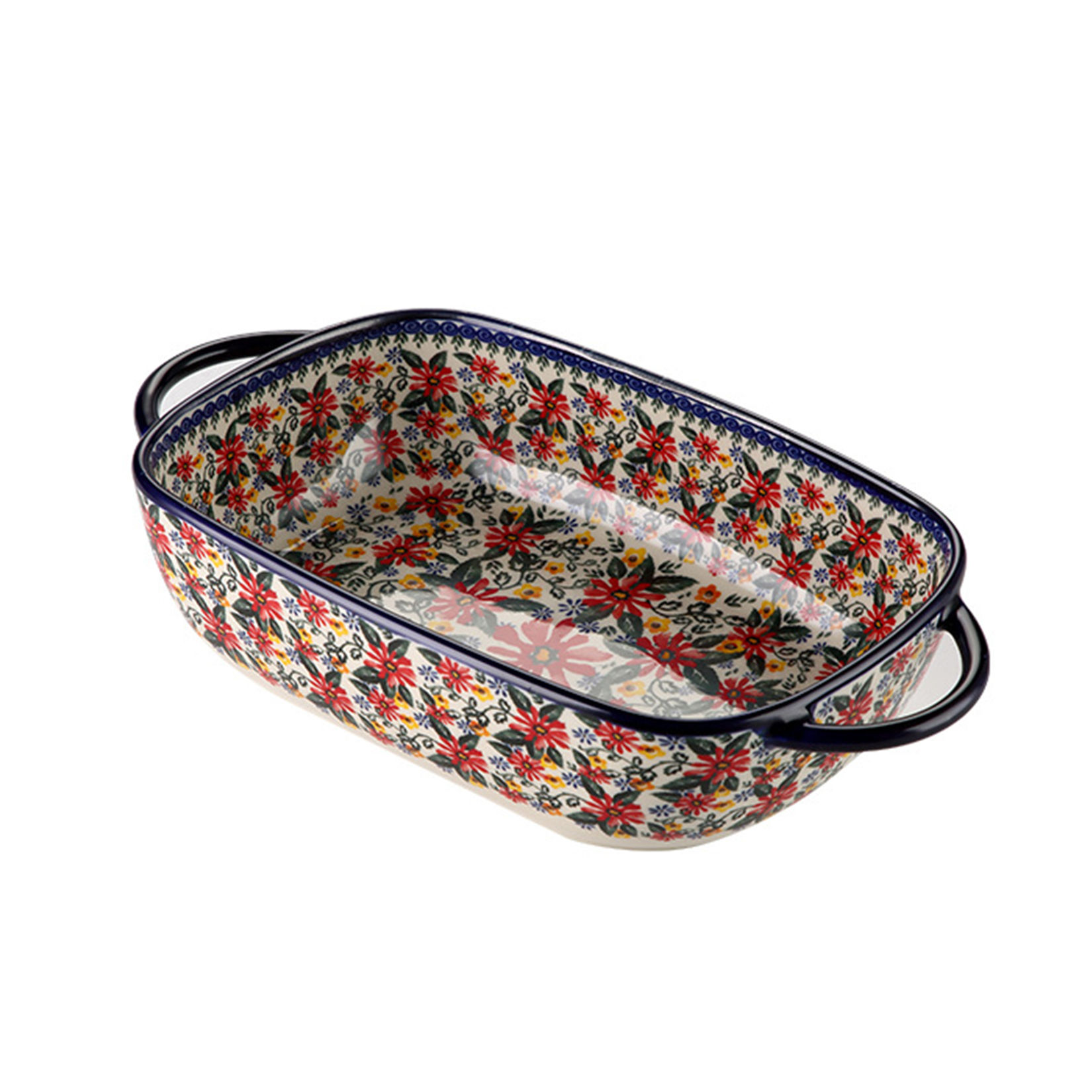 Qeeadeea Ceramic Baking Dish With Handle, Oven Ceramic Baking Pan