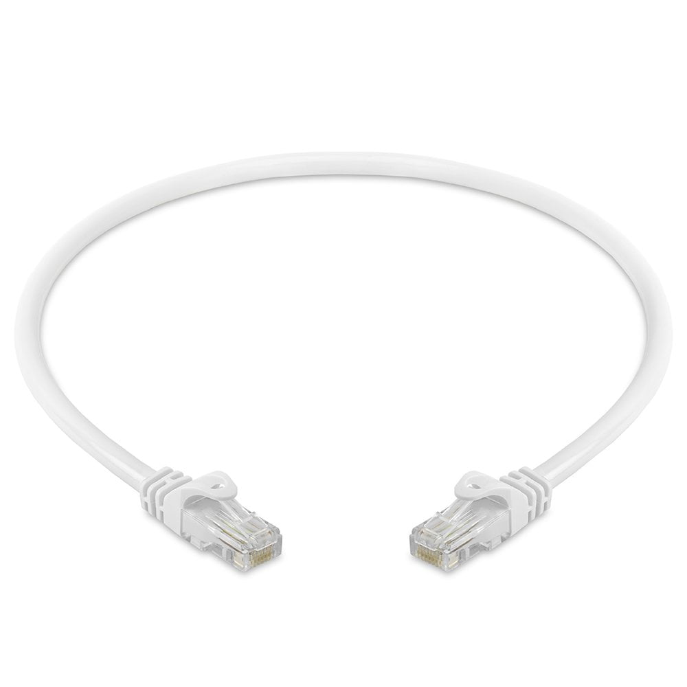 Cmple - 50 Pack Cat 6 Ethernet Cable 1.5 ft 10Gbps Internet Cables with RJ45 Connectors 550MHz Cat6 Patch Cord for Computer, WiFi Router, Modem - White