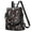Mushroom and Sprig Black Pattern, variant on Mushroom and Psychedelic Black Fashion Backpack, Convertible Shoulder Bag with Side Bottle Pockets & Convertible Strap, Large Capacity Gifts for Women Casual Use