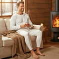 thumbnail image 5 of Ventana Men’s Fleece Thermal Underwear Set Ultra Soft Long Johns Base Layer 2pc Top Pants, 5 of 8