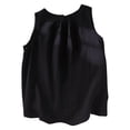 thumbnail image 5 of Tweang Sleeveless Shirts for Women Flowy Casual Shirts Loose Fit Sleeveless Shirt Halter Solid Color Elegant Gauze Camisoles T-shirt Blouses Vest Womens Cotton Linen Sleeveless Tank Tops Black L, 5 of 6