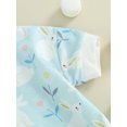 thumbnail image 5 of Bagilaanoe Newborn Baby Girl Boy Easter Rompers Floral Print Short Sleeve Bodysuits 3M 6M 9M 12M 18M Infant Casual One Piece Short Jumpsuit, 5 of 7