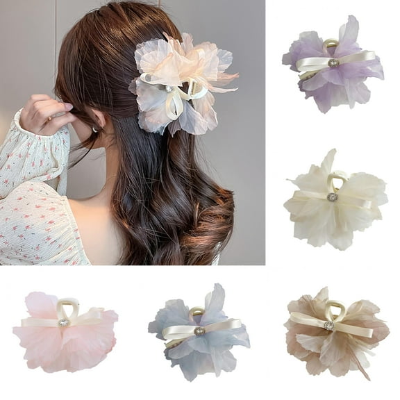 Shenmeida Women Flower Petal Hair Gripper Hair Claw Hair Clips Headwear Hair Jewelry Elegant Headwear
