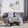 thumbnail image 4 of Henry Cavill Blanket Soft and Comfortable Warm Fleece Throw Blankets Carpet Rug Decoration Gift for Decor Room Dormitory Picnic Yoga Sofa Camping Travel All Season, 4 of 6