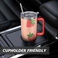 thumbnail image 7 of 40 OZ Strawberry Coffee Cup Gifts for Women Men Birthday Travel Cup Gifts for Daughter Mom Best Friend Travelers Insulated Stainless Steel Cup with Handle, 7 of 7
