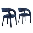 thumbnail image 2 of Modway Pinnacle Performance Velvet Dining Chair Set of Two in Midnight Blue, 2 of 10