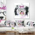 thumbnail image 4 of Designart Cute Dog with Heart Glasses - Contemporary Animal Throw Pillow - 18x18, 4 of 5