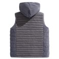 thumbnail image 4 of Wrtxtat Hooded Puffer Vest for Men Casual Solid Color Fleece Full Zip Pockets Winter Midweight Warm Sleeveless Outerwear Jackets Gray XXL, 4 of 7