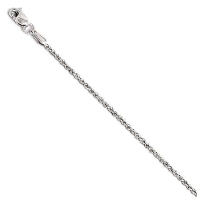 14k White Gold 1.5mm Rope Chain Anklet Ankle Bracelet