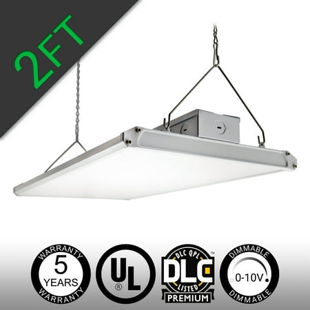 2' LED Linear High Bay Shop Light Fixture 165W 21450 lumens 120-277V 0-10V Dimming DLC Premium Commercial Grade Indoor Warehouse Industrial Fixture [Equal to 400W HID or 6 Lamp Fluorescent