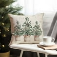 thumbnail image 4 of Christmas Pillow Covers 18x18 Set of 4 Christmas Tree Gloves Neutral Christmas Decor Outdoor Xmas Winter Holiday Beige Decorative Throw Pillow Case Home Decorations for Living Room Couch, 4 of 6