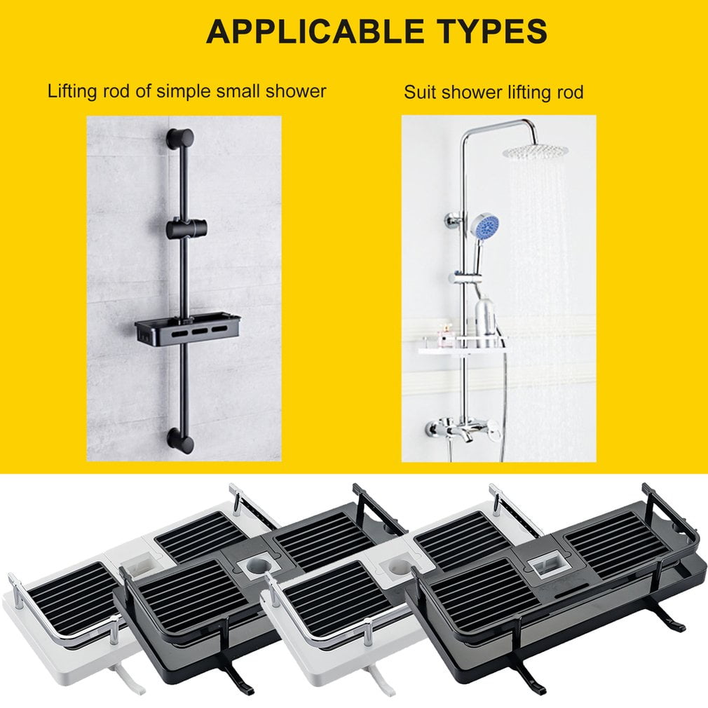 Bathroom Storage Shelf Shower Shelf Shampoo Tray Shelf Single Layer Free Drilling Lifting Shower