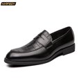thumbnail image 4 of Men's Warm Penny Loafers Slip-On Dress Shoes Comfortable Non-Slip Business Casual Walking Shoes for Office and Daily Wear, 4 of 8