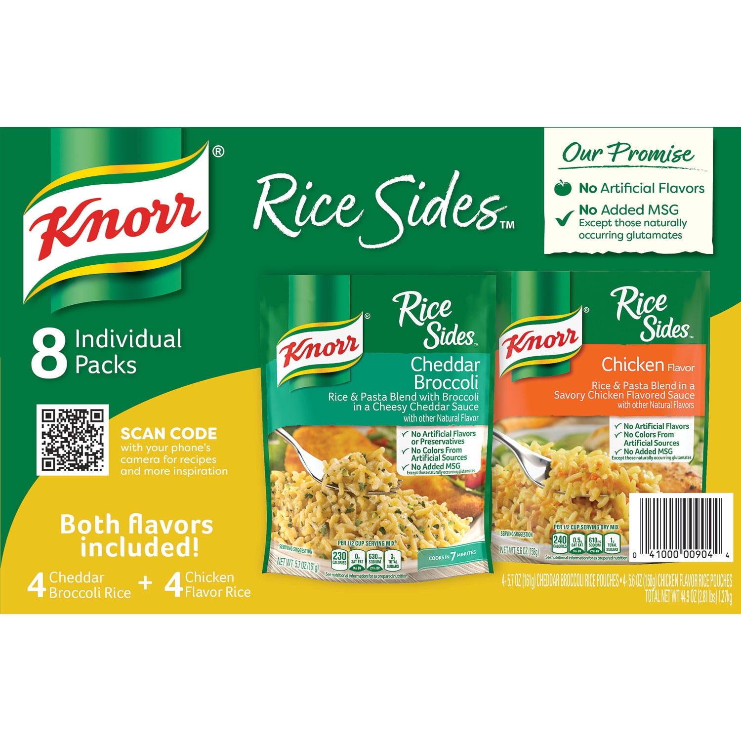 Knorr Rice Sides Variety Pack, Cheddar Broccoli and Chicken (8 pk