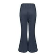 thumbnail image 5 of Women's Fleece Lined Thermal Pants, Winter Warm High Waisted Flare Leggings with Pockets, Soft Comfortable Yoga Pants for Lounging and Outdoor Activities Navy, 5 of 9