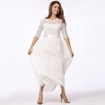 thumbnail image 4 of Cordón de la gasa vestido de las mujeres de la media manga delgada larga maxi del vestido de no Abanopi Vestido de mujer, 4 of 7