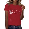 thumbnail image 1 of WEAIXIMIUNG T-Shirt à Manches Courtes Rondes Imprimé Pissenlit pour la Saint-Valentin, 1 of 5