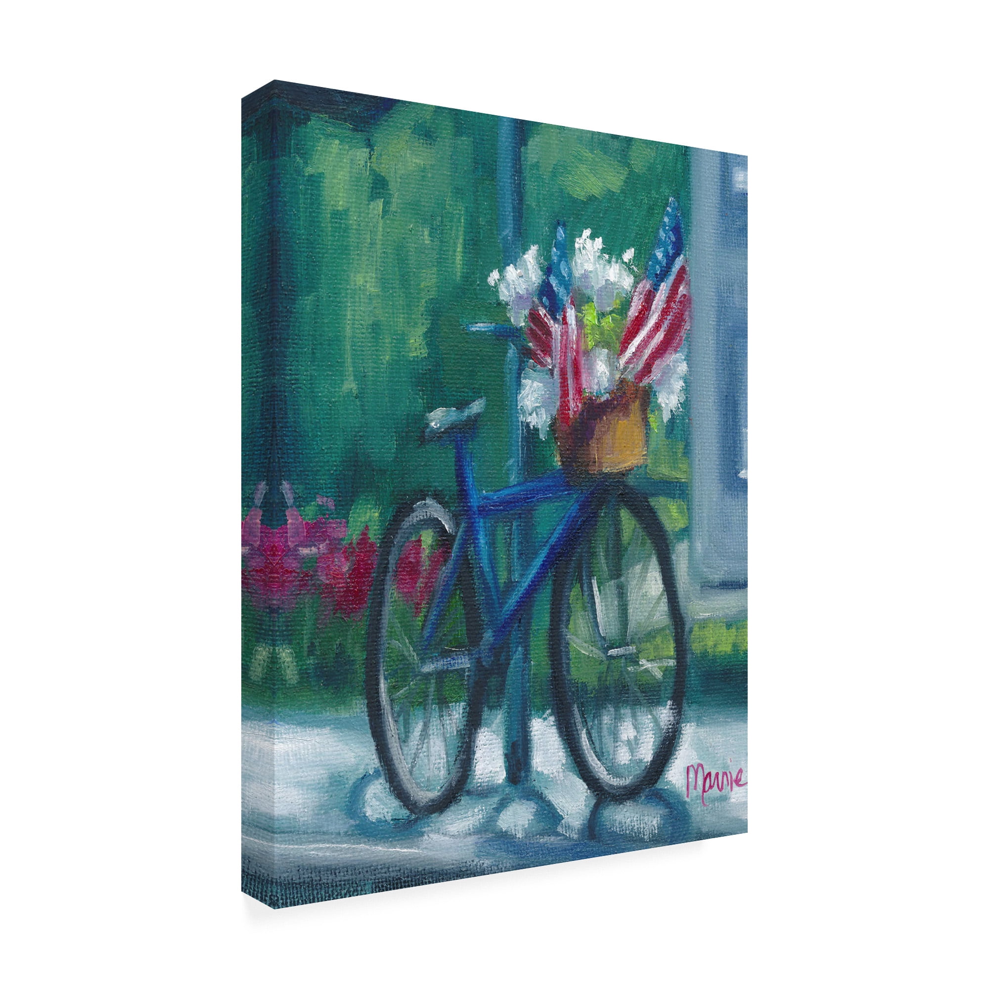 Trademark Fine Art 'Patriotic Bike' Canvas Art by Marnie Bourque