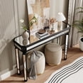thumbnail image 5 of Atumcto Mirror Console Table with Vintage Wood Grain Carving, Elegant Entryway Sofa Table for Living Room, 5 of 10