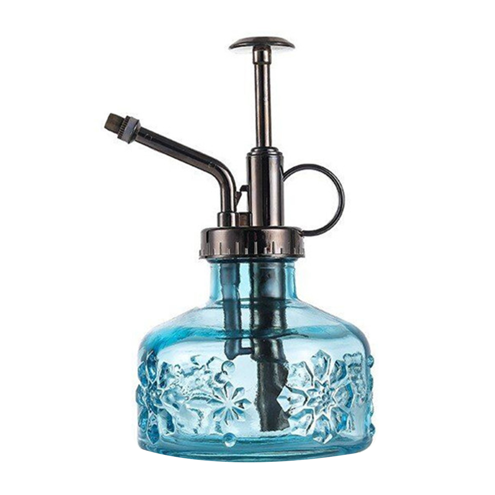 Transparent Glass Watering Spray Bottle, Vintage Style Spritzer Bronze