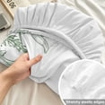 thumbnail image 4 of King Size Fitted Sheet Set - Wildflower Leaf 3 Piece Bedding Sets 16" Deep Pocket Fitted Sheet with 2 Pillowcases, Green Floral Botanical White Watercolor Brushed Microfiber Hotel Luxury Bed Sheets, 4 of 9
