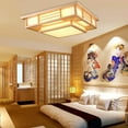 thumbnail image 4 of LED Wood Square Tatami Ceiling Light Fixture Chinese Japanese Grid Lamp w/Remote Pendant Light Fixture Wood Square Japanese Hanging Ceiling Lamp Tatami w/Remote, 4 of 10