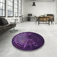 thumbnail image 4 of Ahgly Company Machine Washable Indoor Square Transitional Dark Purple Area Rugs, 4' Square, 4 of 7