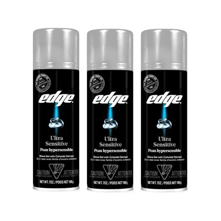 Edge Ultra Sensitive Shave Gel With Oat Meal  Fragrance Free - 7 Oz  3 Pack