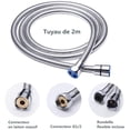 thumbnail image 3 of Alcachofa de ducha + manguera de ducha flexible de 2 m, alcachofa de ducha con manguera, 5 modos de ahorro de agua y botón de interruptor, alcachofa de ducha de alta presión de acero inoxidable, 3 of 5