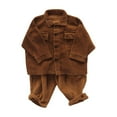 thumbnail image 4 of Coerni Toddler Baby Boy Girl Button Down Shirts Long Sleeves Fall Winter Corduroy Jacket Kids Button Down Shirt Solid Color Tops, 4 of 4