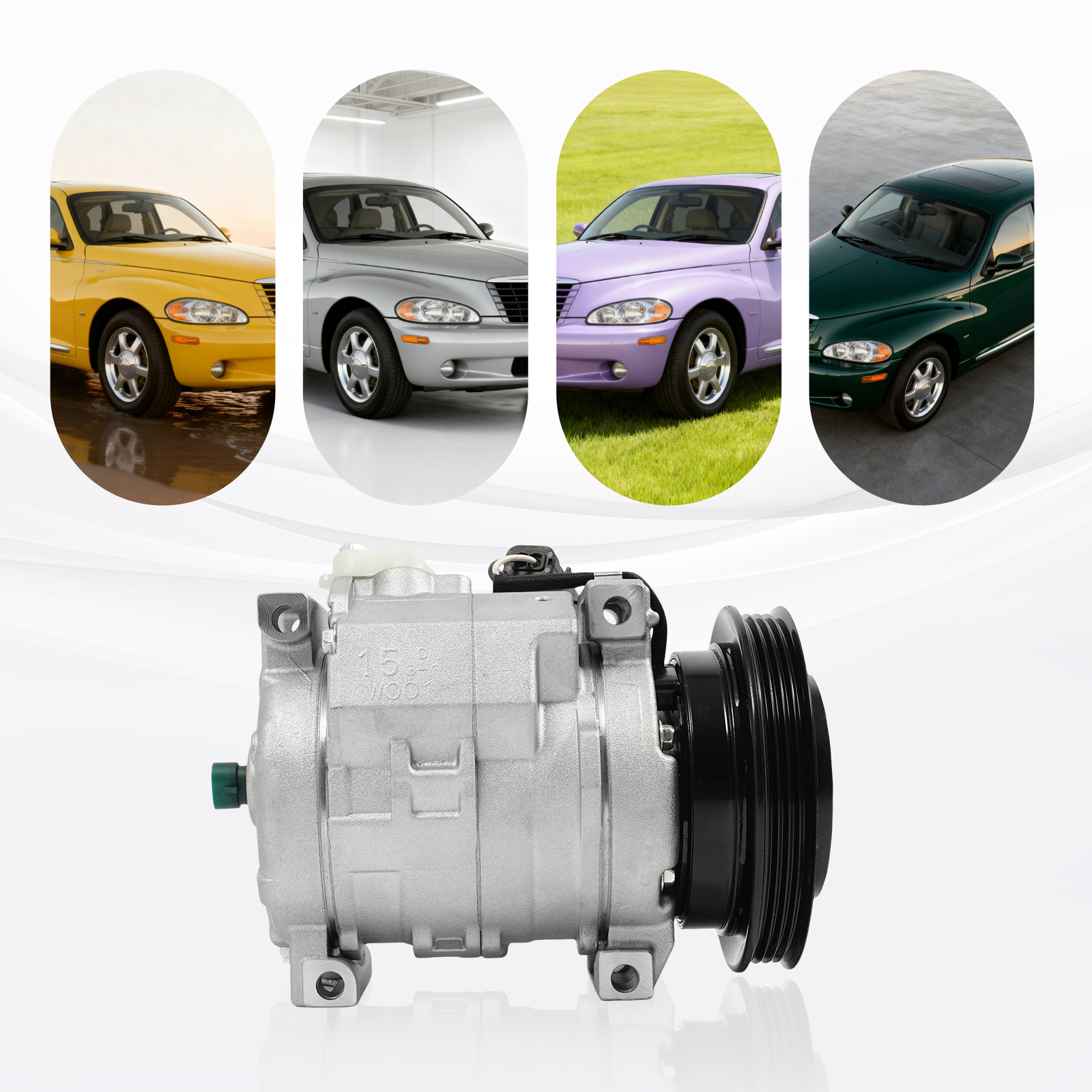 AC Compressor with Clutch For 2001-2009 Chrysler PT Cruiser 2.4L CO 27001C, Air Conditioning Compressor, A/C Compressor
