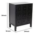 thumbnail image 5 of CD Chest with 9 Small Drawers and Round Knobs, Antique Black- Saltoro Sherpi, 5 of 5