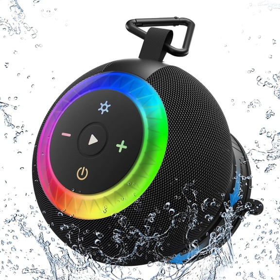 DTIRD Bluetooth Shower Speaker, Portable Bluetooth 5.4 Speaker, IPX7 Waterproof with 360° Surround Clear Sound, RGB Lights & Suction Cup for Bathroom, Pool, Beach