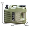 thumbnail image 7 of Miulika Water Container Water Carrier with Spigot with Screw Lid Water Bucket Water Storage Jug for Washing Hand Survival Outdoor BBQ 40x20x30cm 18L, 7 of 7