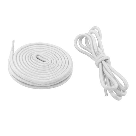 EKIND 45  2 Pairs Round Coloured Athletic Shoe Laces for Sneakers and Casual Shoes Fits All Adult and Kids (White)