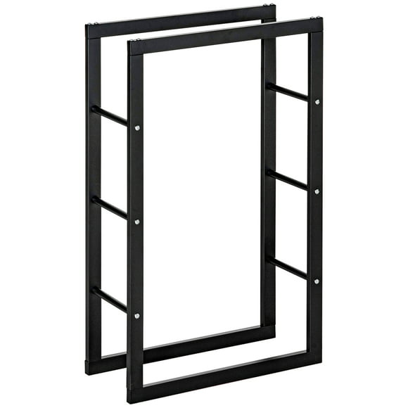 HOMCOM Firewood Rack Fireplace Log Holder, 23.6" x 9.8" x 39.4"
