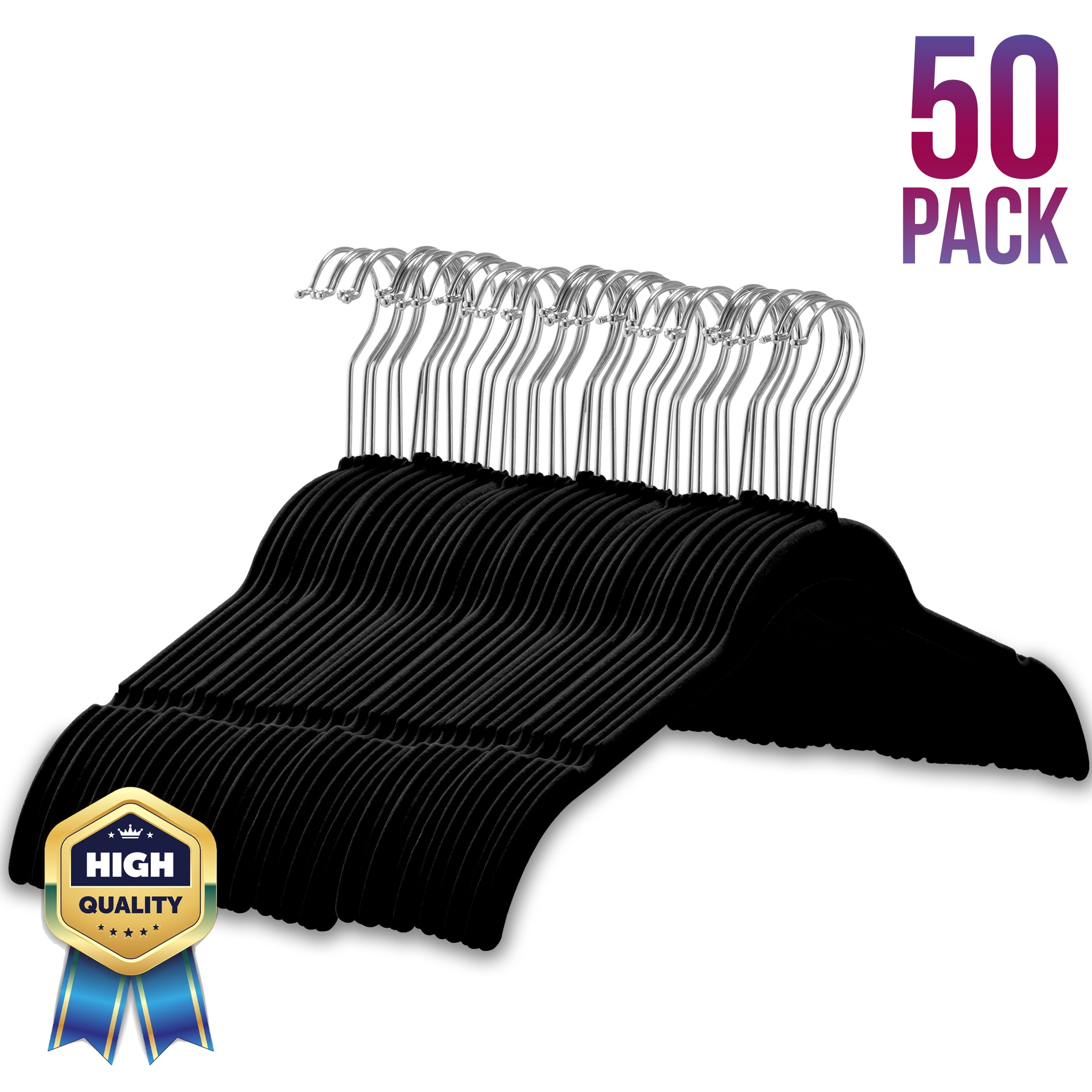 50 Pack Premium Velvet Shirt Hangers Non Slip Clothes Hangers, 360 ...